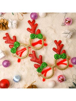 Voncasa - 2 Party Spectacles Red & Gold Christmas Theme Party Glasses items Gifts