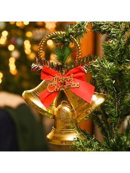 Voncasa - 2 Red & Gold Christmas Bells Festive Gift Item