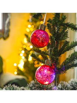 Voncasa - 2 Red Christmas Hanging Balls Christmas Gift & Tree Decoration