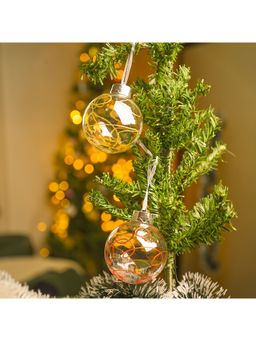 Voncasa - 2 White Christmas Hanging Balls Christmas Gift & Tree Decoration