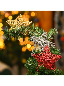 Voncasa - 6 Red & Gold Christmas Decoration Christmas Gift & Tree Decoration