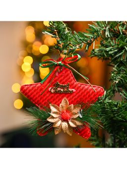 Voncasa - 2 Red & Golden Decoration Star Christmas Gift & Tree Decoration