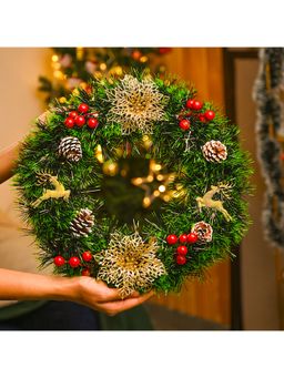 Voncasa - 1 Green Wreath For Tree Hanging Decoration Ornaments Xmas
