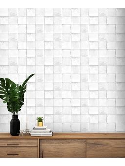 Excel - Rustic Limestone White Wallpaper