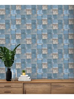 Excel - Rustic Limestone Blue Wallpaper