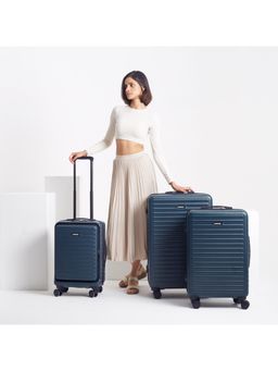 Assembly - Premium Hardsided Luggage Set of 3 - Checkin (24, 28 inch) & Cabin (20 inch) Trolley Bags - Blue