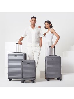 Assembly - Premium Hardsided Luggage Set of 3 - Checkin (24, 28 inch) & Cabin (20 inch) Trolley Bags - Grey