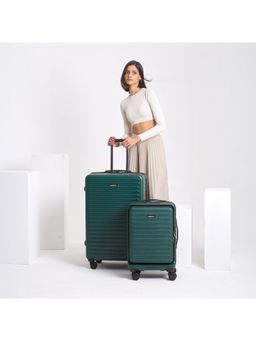 Assembly - Hardsided Luggage Set of 2 - Cabin Trolley Bag (20 inch), Large Checkin (28 inch) - Green