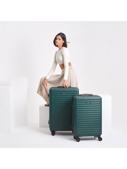 Assembly - Hardsided Polycarbonate Luggage Set of 2 - Medium & Large Checkin Trolley (24, 28 inch) - Green