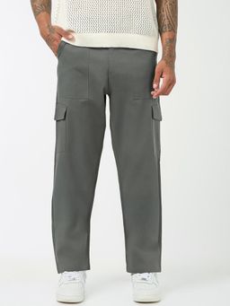 Bewakoof - Men's Grey Straight Fit Cargo Pants