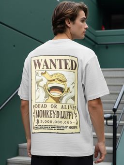 Bewakoof - Men Grey Wanted Graphic Printed Oversized T-Shirt