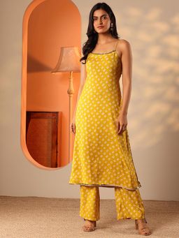 Libas - Women Yellow Bandhani Printed Co-Ord Set