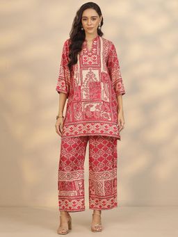 Libas - Women Pink Floral Printed Co-Ord Set