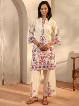 Libas - Women Off White Floral Printed Co-Ord Set