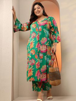 Extra love by Libas - Women Green Floral Printed Co-Ord Set