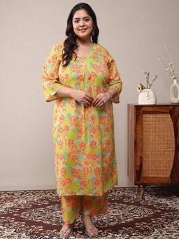 Extra love by Libas - Women Green Floral Printed Co-Ord Set