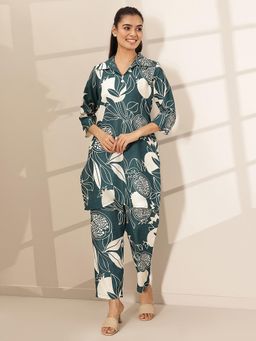 Libas - Women Teal Printed Co-Ord Set