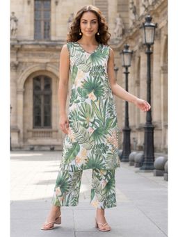 W - Green Floral Printed Co-Ord Set