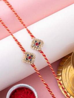 PANASH - Stone-Studded Rakhi with Roli Chawal (Pack Of 2)