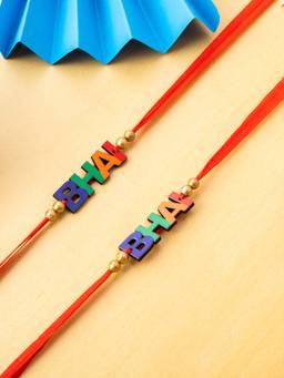 PANASH - Multicolor 'bhai Rakhi with Roli Chawal (Pack Of 2)