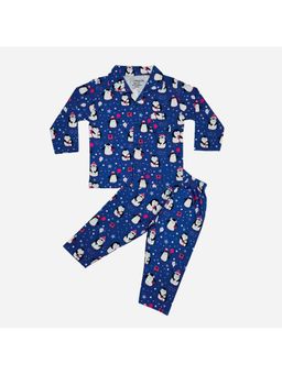 Snugkins - Baby Penguin Navy Printed Shirt and Pyjama (Set of 2)