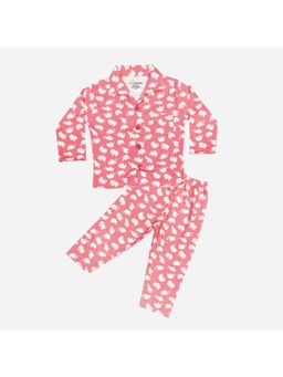 Snugkins - Baby Elephant Red Printed Shirt and Pyjama (Set of 2)