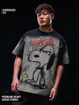 The Souled Store - Official Peanuts: Pique Men Oversized T-Shirt