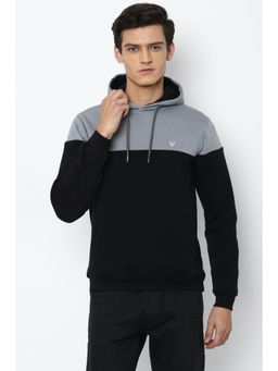 Allen Solly - Men Black Hooded Neck Full Sleeves Casual Hoodie