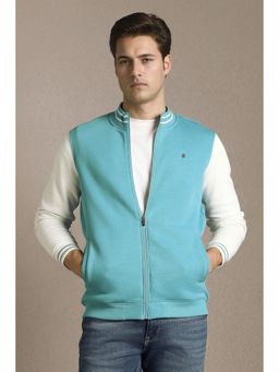 Louis Philippe - Men Casual Light Blue Colorblock Bomber Jacket