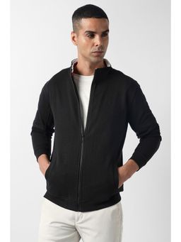 Van Heusen - Men Grey Solid High Neck Bomber Jacket