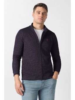 Van Heusen - Men Purple Textured High Neck Bomber Jacket