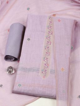 MEENA BAZAAR - Women Lavender Chanderi Woven Unstitched Kurta and Pant with Dupatta