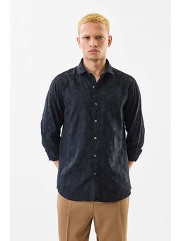 Snitch - Men Grey Polyester Blend Textured Shirt