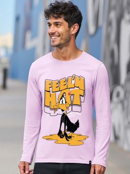Bewakoof - Official Looney Tunes Men's Purple Feel'n Hot Graphic Printed T-shirt