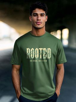 Bewakoof - Men's Green Sanskari Drip Typography T-shirt