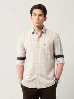 Arrow Sports - Men Slim Fit Grid Tattersall Checked Shirt