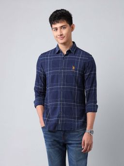 U.S. Polo Assn. Denim Co. - Men Grid Tattersall Checked Dobby Shirt