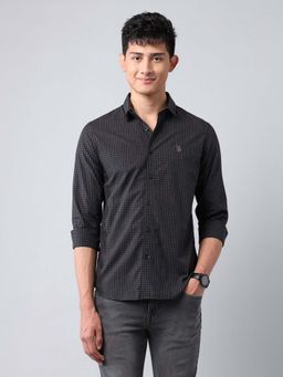 U.S. Polo Assn. Denim Co. - Men Pure Cotton Micro Checked Shirt