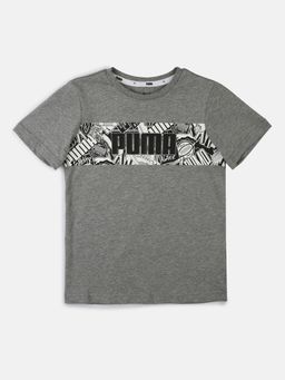 Puma - Grey Cotton Half Sleeves T-Shirt