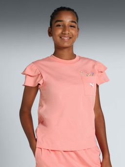 Puma - Pink Cotton Half Sleeves T-Shirt