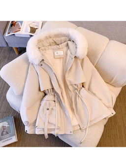 MISS MOSA BY AKANKSHA - Margot Warm Beige Fleece Lined Parka Jacket
