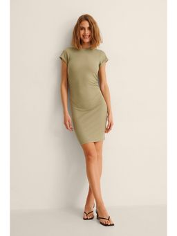 NA-KD - Rouched Rib Mini Dress-light Green