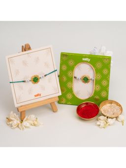 Salty - Tranquil Green Lotus Pearl Rakhi