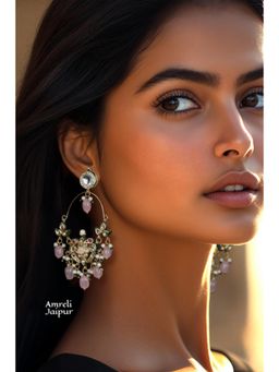 Amreli Jaipur - Gunitha Kundan Chandbali Earrings