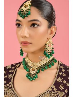 Amreli Jaipur - Dhruti Polki Necklace Set