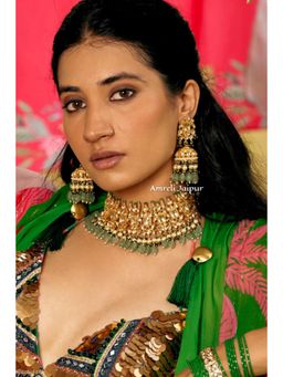 Amreli Jaipur - Roop Pachi Gold Kundan Choker Set