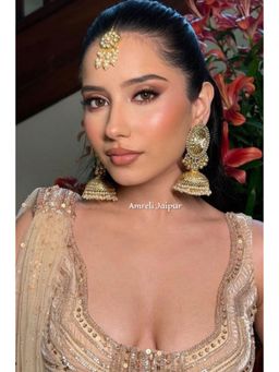 Amreli Jaipur - Nita Gold Earrings with Maangtika