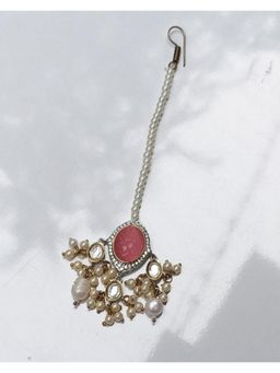 Amreli Jaipur - Polki Pink Kundan Maangtika