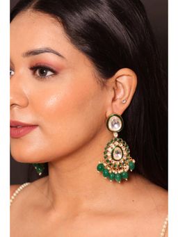 Amreli Jaipur - Jade Polki Kundan Earrings