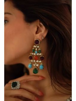 Amreli Jaipur - Rihana Polki Statement Earrings